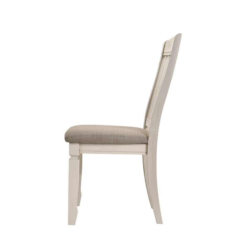 Fedele Tan Fabric & Cream Finish Side Chair (Set of 2)