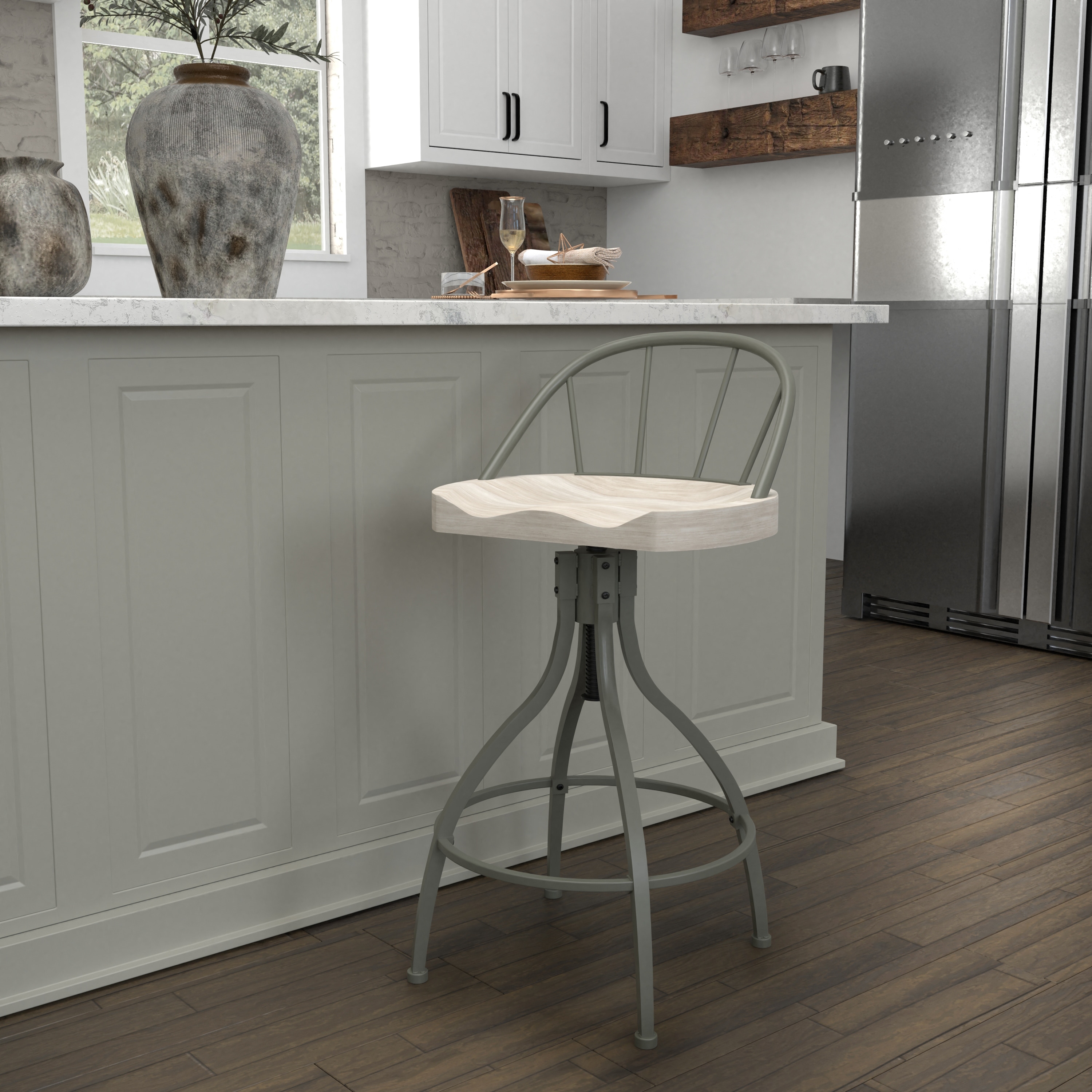 Worland adjustable swivel backless stool shop
