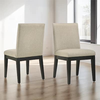 Solid Wood Dining Chairs, Set of 2, Beige
