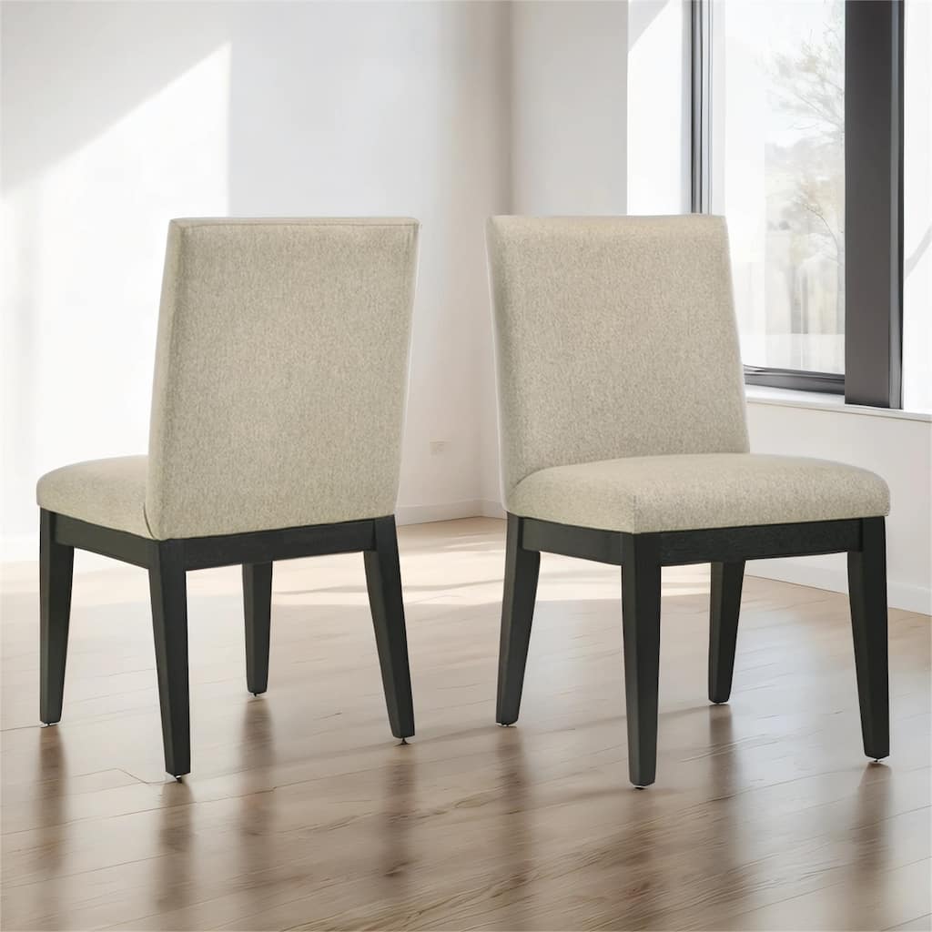 Solid Wood Dining Chairs, Set of 2, Beige