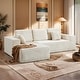 preview thumbnail 1 of 24, Oversized Loveseat Chaise Lounge Chair Indoor Comfy Deep Seat Sleeper Couch - 1 Set Left Armrest & Beige Color