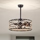 preview thumbnail 2 of 15, Sylvette 25-inch Brown 6 Lights 3 Blades Lighted Ceiling Fan with Remote