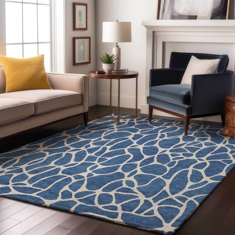 Premium Washable Super Soft Contemporary Ellie Mayfield Rug - Blue - 3' x 5'
