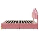preview thumbnail 7 of 52, Velvet LED Upholstered Platform Bed with RGB Lights