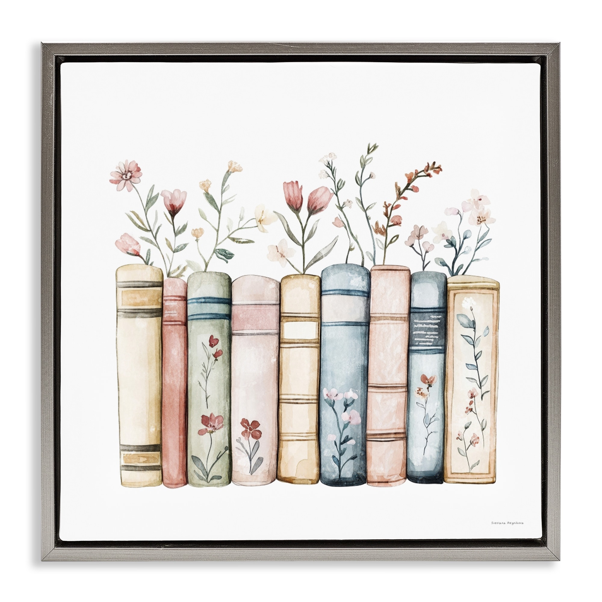 Stupell Words That Blossom Framed Floater Canvas Wall Art Design By Svetlana Aleynikova