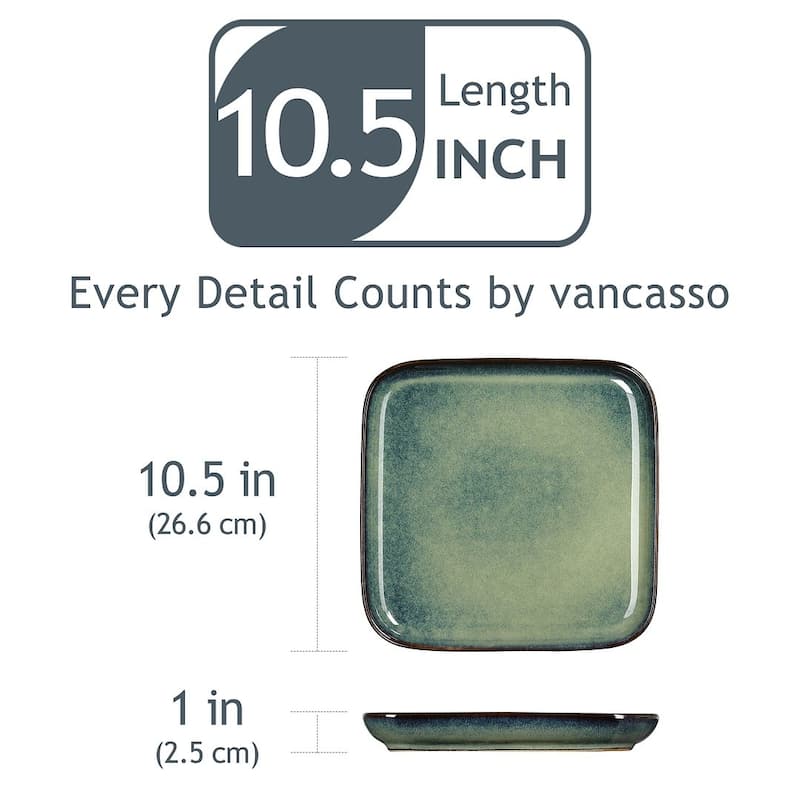vancasso Stern Reactive Glaze Stoneware Dinnerware Set, Service for 4