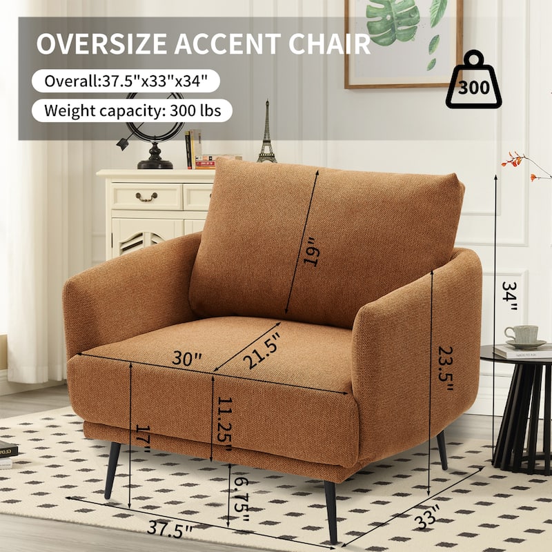 Karaka 37.5"W Oversized Armchair Leisure Sofa Accent Chair