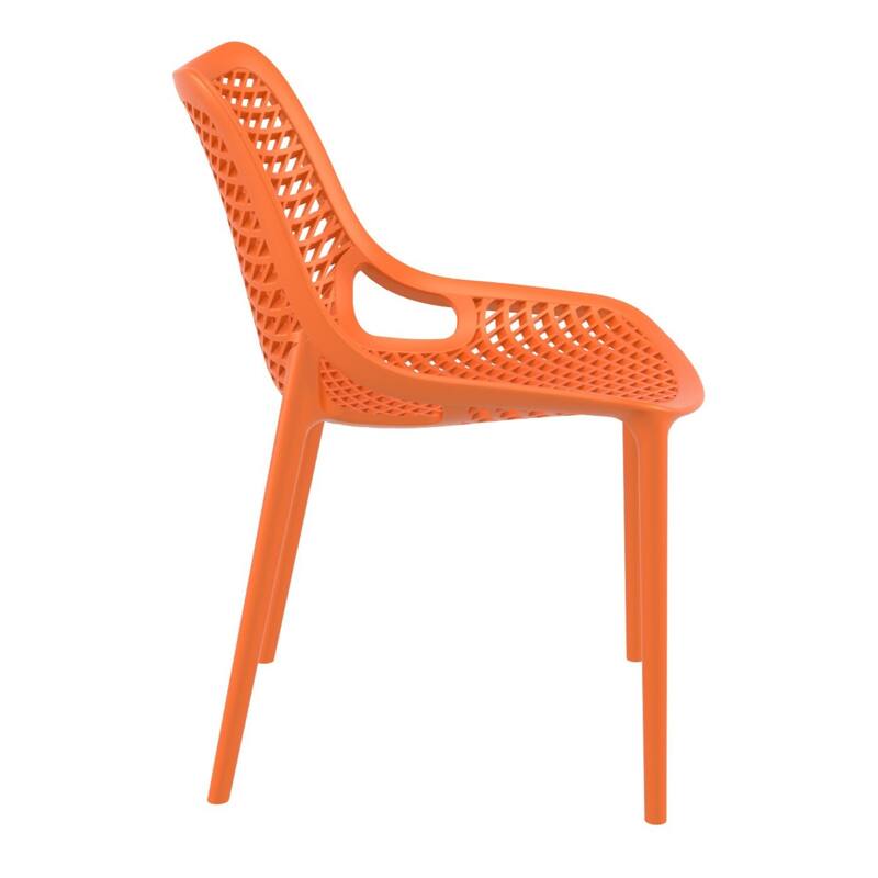 32.25" Orange Stackable Outdoor Patio Dining Chair
