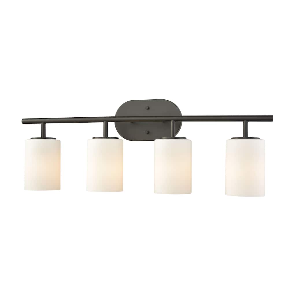 Pemlico 28-inch Wide 4-Light Vanity Light in Oil Rubbed Bronze - 28