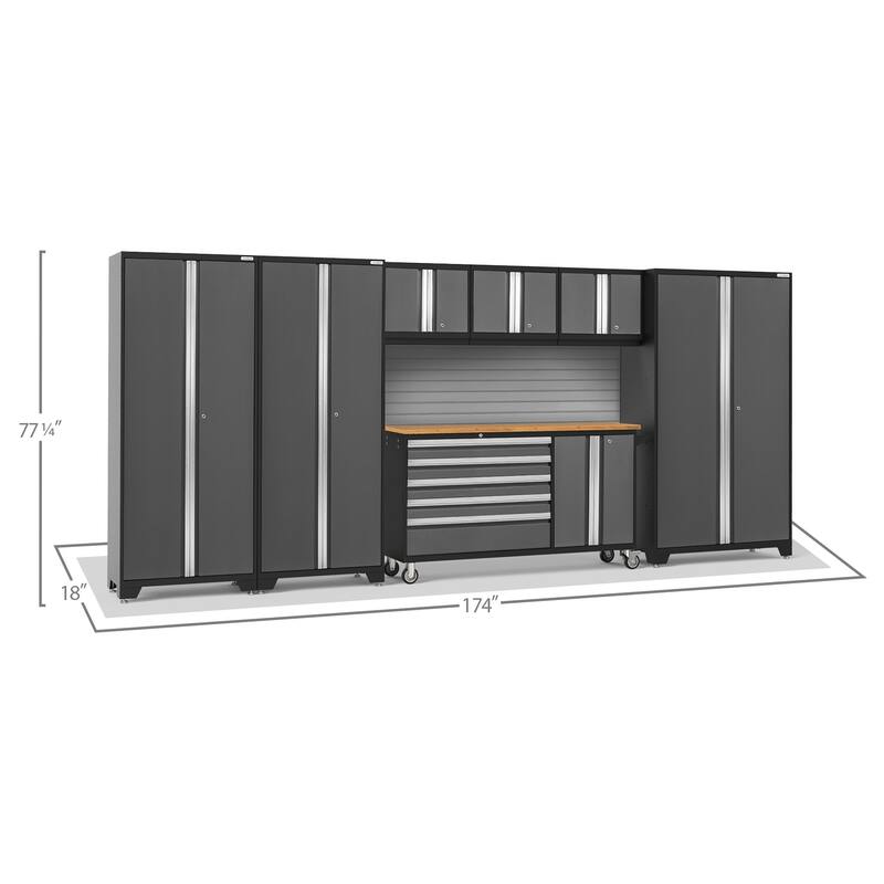 NewAge Products Bold 174" W x 18" D 7 Piece Garage Cabinet Set