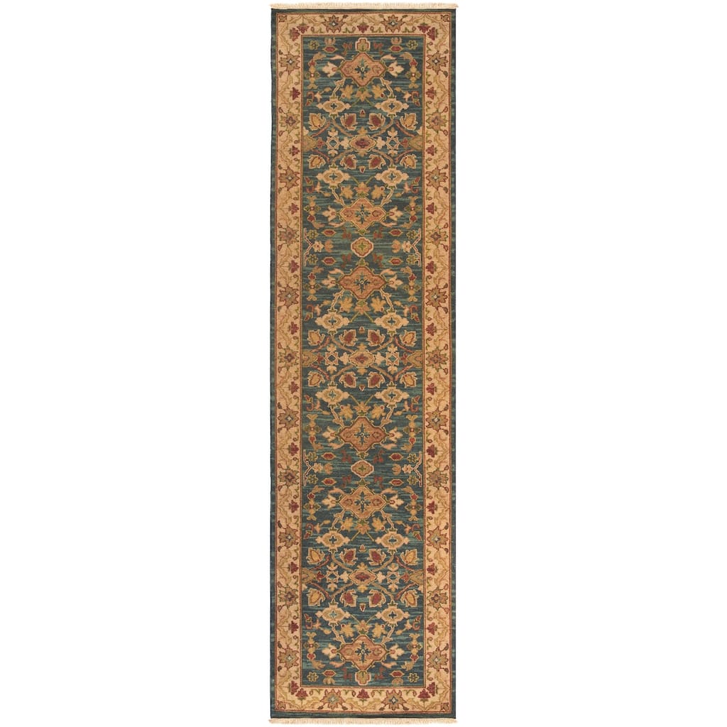 Hand-knotted Sangli Collection Wool Area Rug - 2'6" x 10' Runner