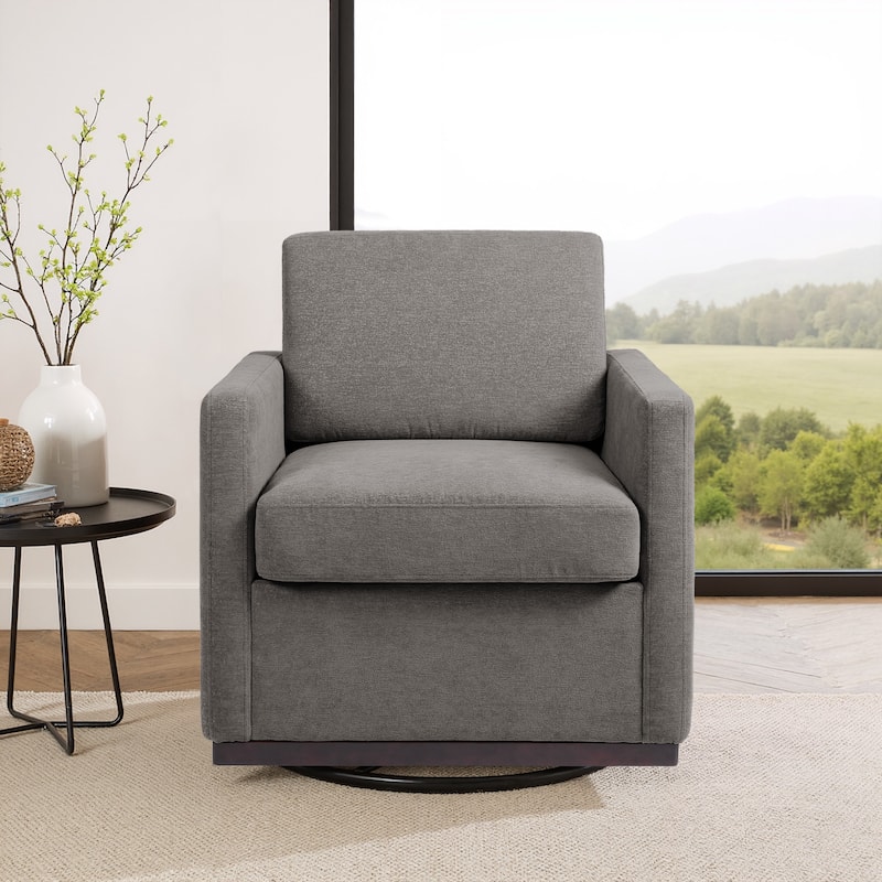 Modern Swivel Accent Arm Chair - Chenille - Taupe