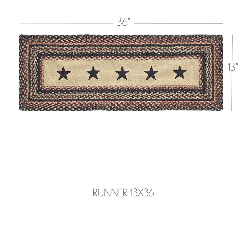 Colonial Star Jute Rect Runner 13x36
