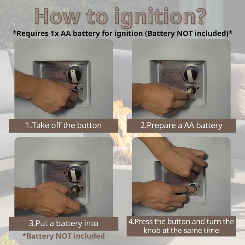 GDFStudio - 28" Outdoor Round Magnesium Oxide Fire Pit Bowl