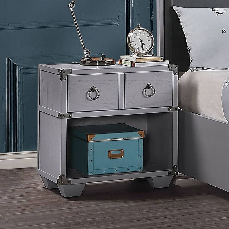 1 Drawer Nightstand with One Open Compartment