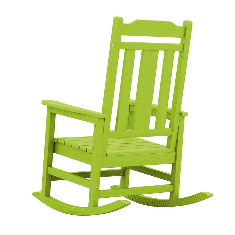 Outdoor Patio HDPE Rocking Chiar, Extra Wide Seat & Backrest