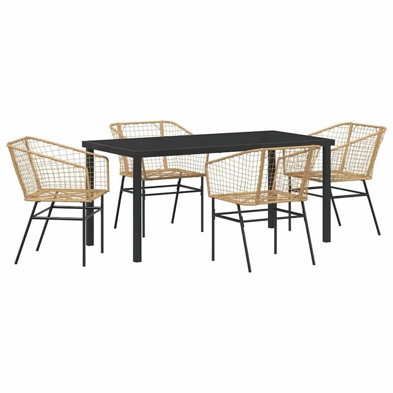 vidaXL Garden Dining Set Poly Rattan