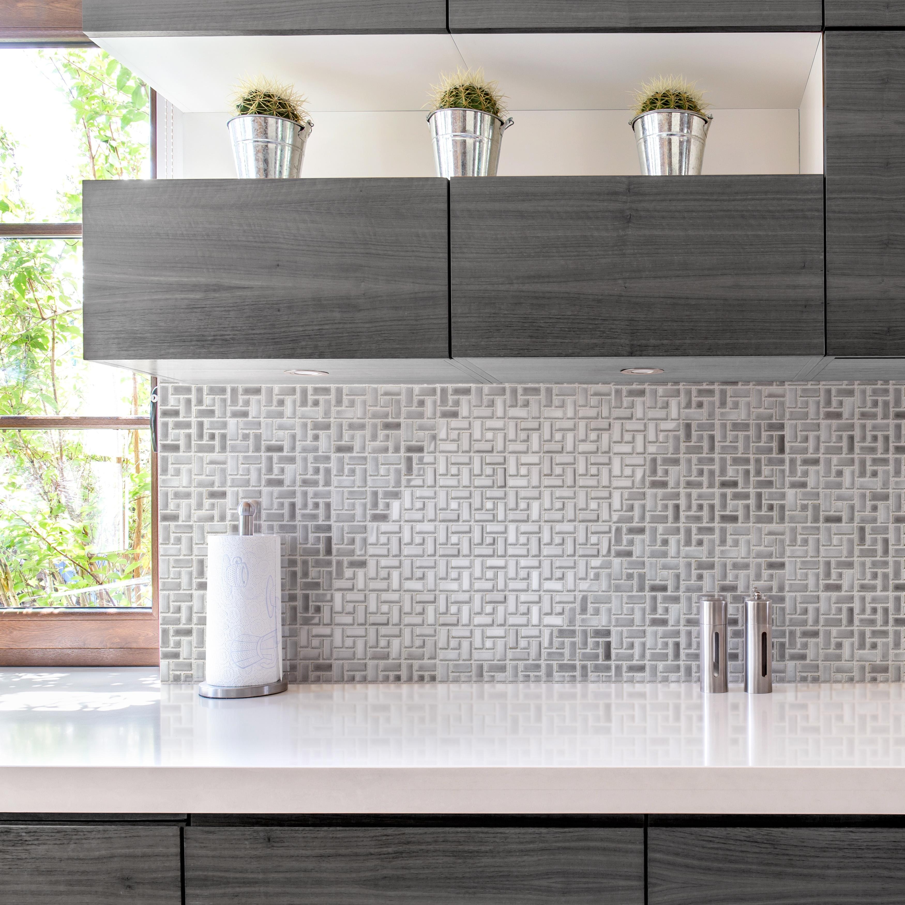 Merola Tile Hudson Spiral Grey Eye 12-5/8" x 12-5/8" Porcelain Mosaic Floor and Wall Tile