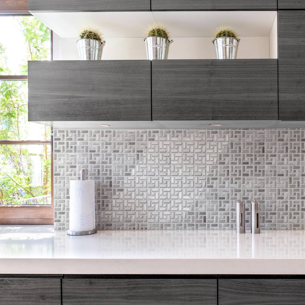 Merola Tile Hudson Spiral Grey Eye 12-5/8" x 12-5/8" Porcelain Mosaic Floor and Wall Tile