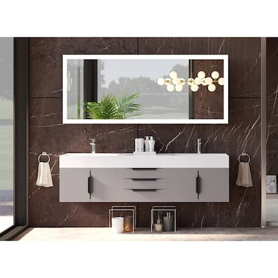 Amazon 72" Wall Mounted Bathroom Vanity Set w/ White Top