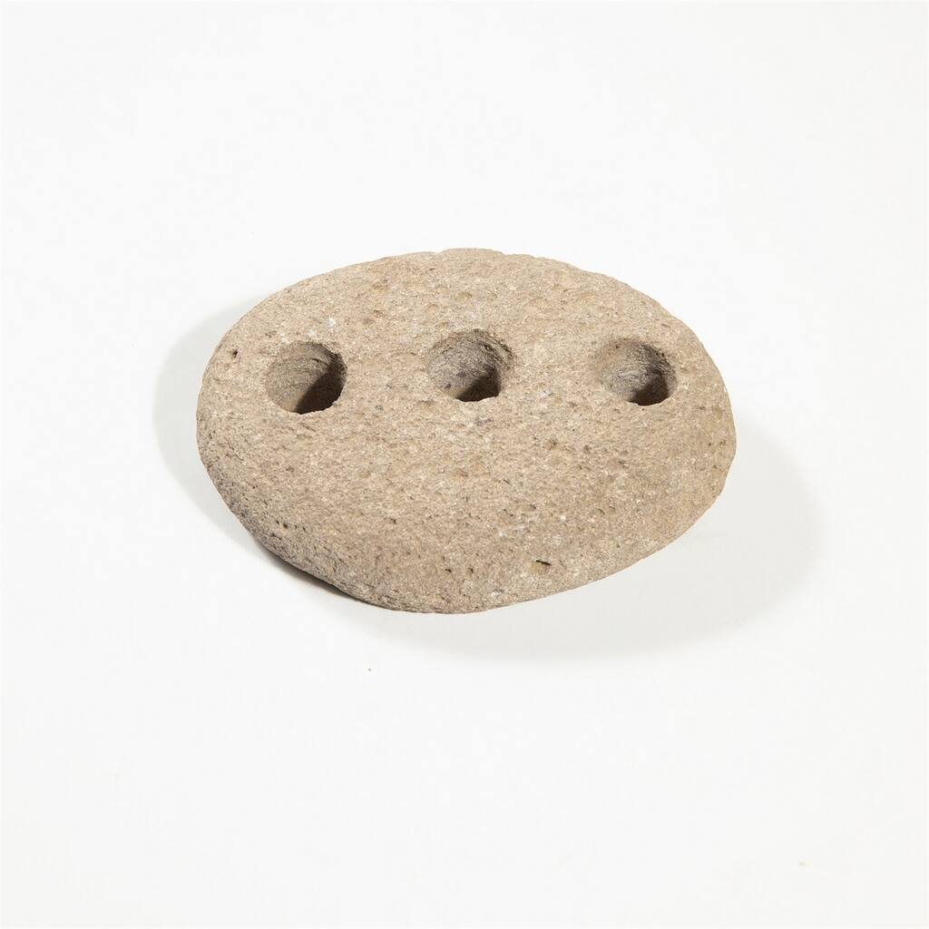 Candleholder Rock 3 Holes Natural 7.5"x5.5"x2.5"- ST - Natural - Natural