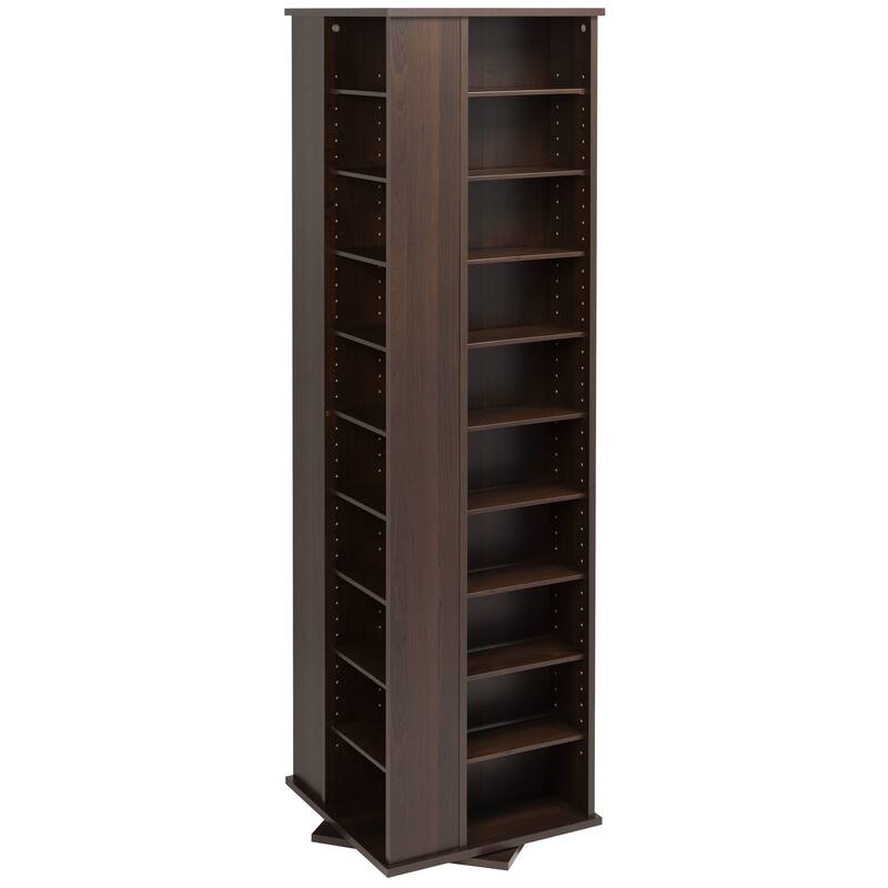 Prepac Everett Espresso 4-sided Spinner Media Storage Cabinet