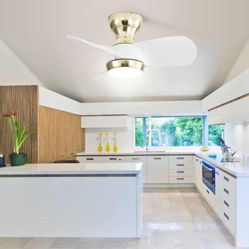 22"/23"/29" Flush Mount Ceiling Fan with Light and Remote Control for Small Room,Patio,Kitchen,Bedroom