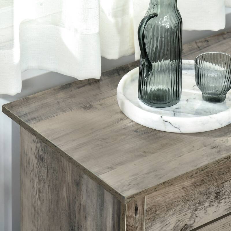 Farmhouse Accent Cabinet with Barn Door Style, Adjustable Shelf, and Ample Storage for Kitchen or Living Room