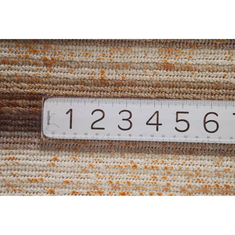 Striped Abstract Oriental Accent Rug Handmade Modern Wool Carpet - 2'9"x 4'11"