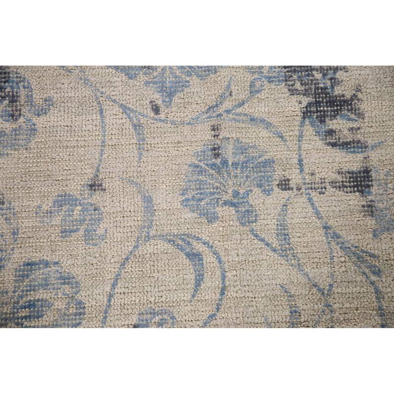 Ivory Abstract Rug Hand-Knotted Wool Carpet - 7'9"x 9'8"