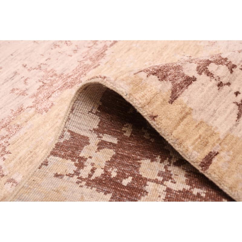 ECARPETGALLERY Hand-knotted Legacy Tan Silk, Wool Rug - 8'10 x 11'10