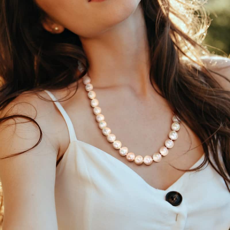 Miadora 9-11mm Cultured Freshwater Edison Pearl Necklace Ball Clasp in Silvertone - 18 in