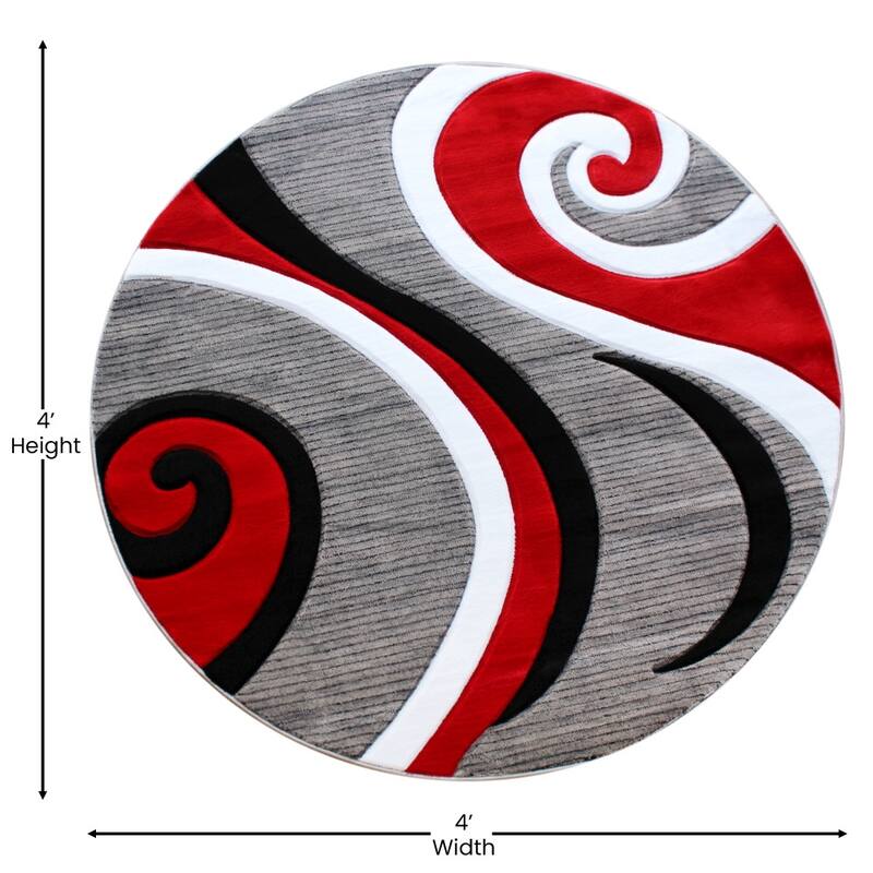 Modern High-Low Sculpted Swirl Design Abstract Area Rug