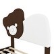 preview thumbnail 17 of 17, Upholstered Platform Bed With Bear Shaped Headboard, Led Light Strips