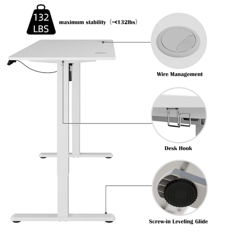 Futzca Height Adjustable Electric Standing Desk, Computer Office Desk