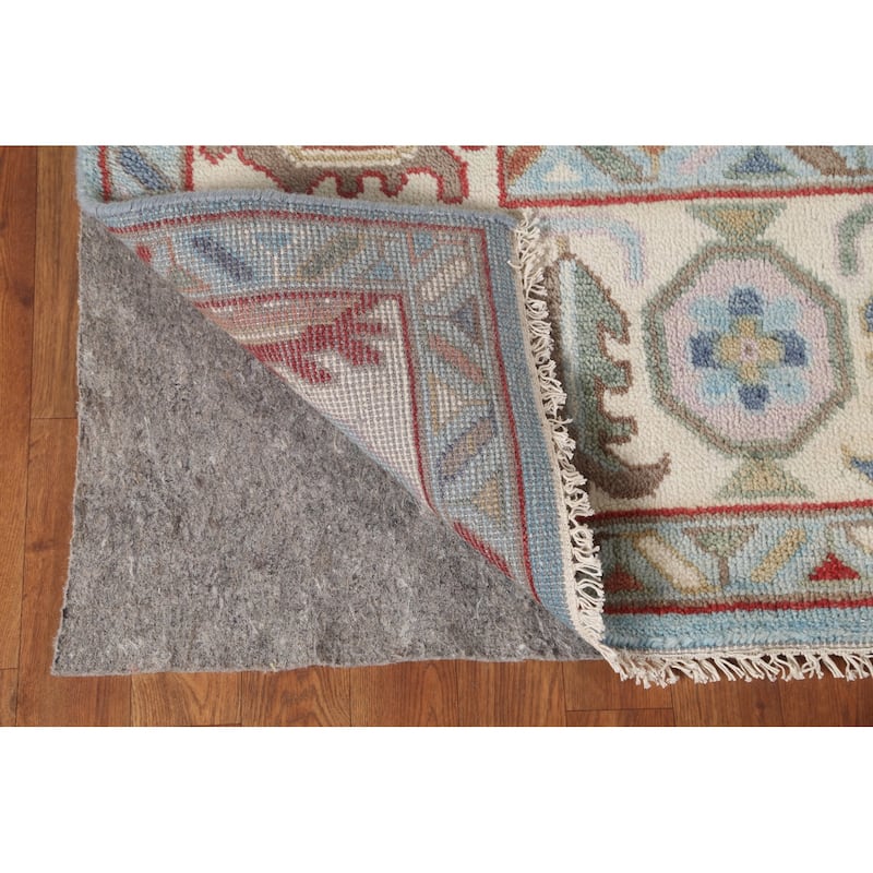 Light Blue Oushak Area Rug Hand-Knotted Oriental Wool Carpet - 7'11"x 9'11"