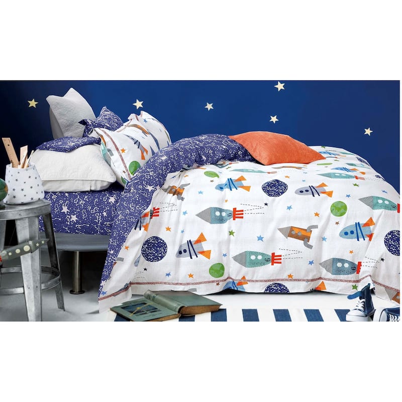 Johanas Kids Rocket Ship 100% Cotton Comforter Set