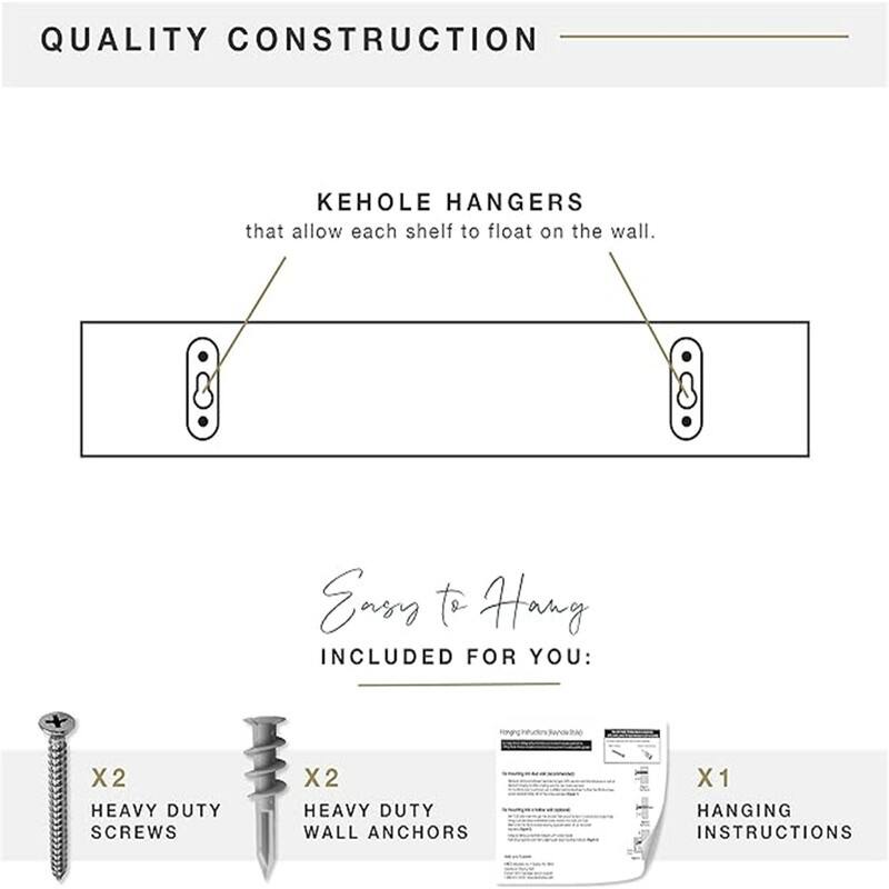 Natural Woodgrain Floating Shelves, 18 Inch x 4 Inch, Set of 2, 18 x 4 - 4"D x 18"W x 2"H