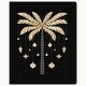 preview thumbnail 2 of 5, Wynwood Studio Canvas Holiday and Seasonal Golden Palm Tree for the Season Black Glam Wall Art Canvas Print
