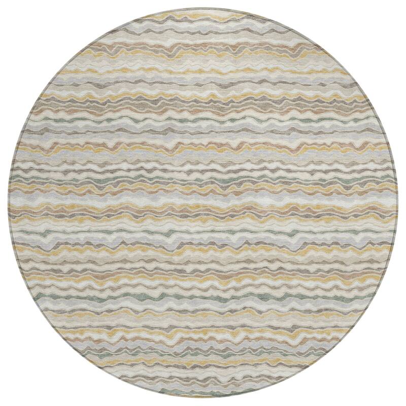 Machine Washable Indoor/ Outdoor Ziggy Stripe Chantille Rug