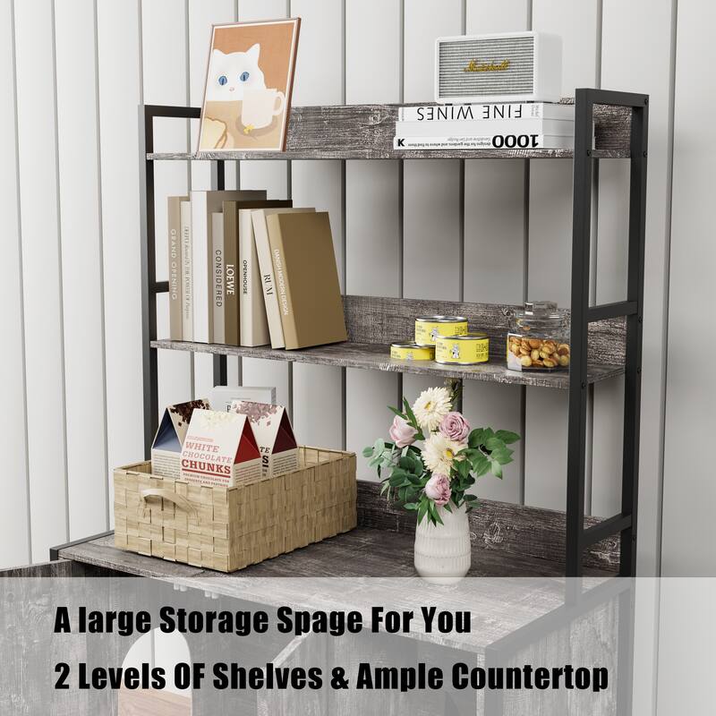 GDF Studio - Large Cat Litter Box Enclosure with Shelf Storage and Scratch Pad