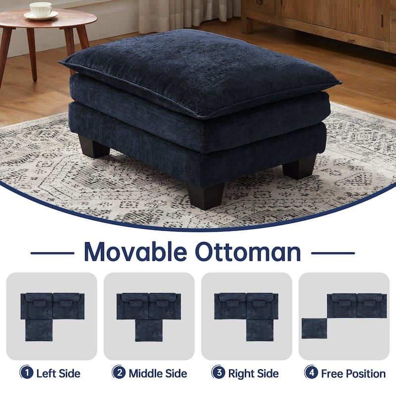 Modular Sectional Sofa, Comfy Cloud Couch Sectional Sofa with Ottoman, Deep Seat Sofa Sleeper for Living Room