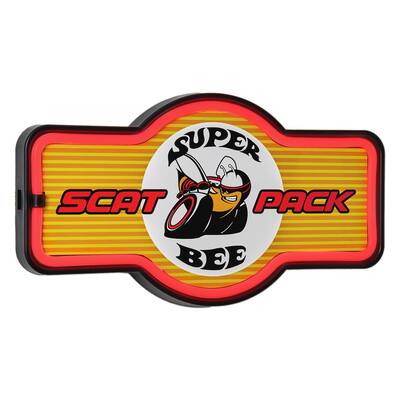American Art Decor Dodge Super Bee Scat Pack Marquee Shaped LED Light Up Sign Wall Decor for Man Cave Bar Garage - Yellow