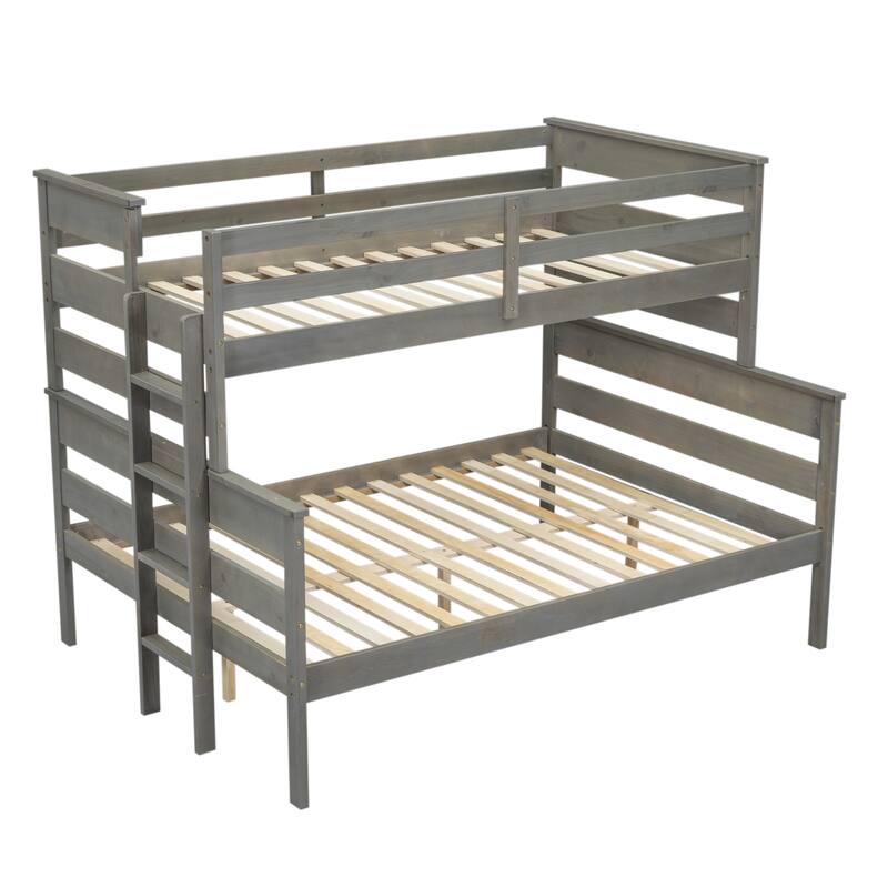 Bunk Bed with Ladder and Slat for Bedroom/Dorm