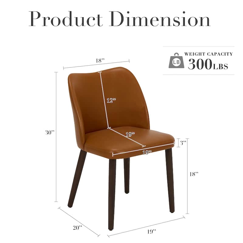 Set of 2 Wooden Dining Chairs, Beige Upholstered Fabric for Kitchen & Dining Room