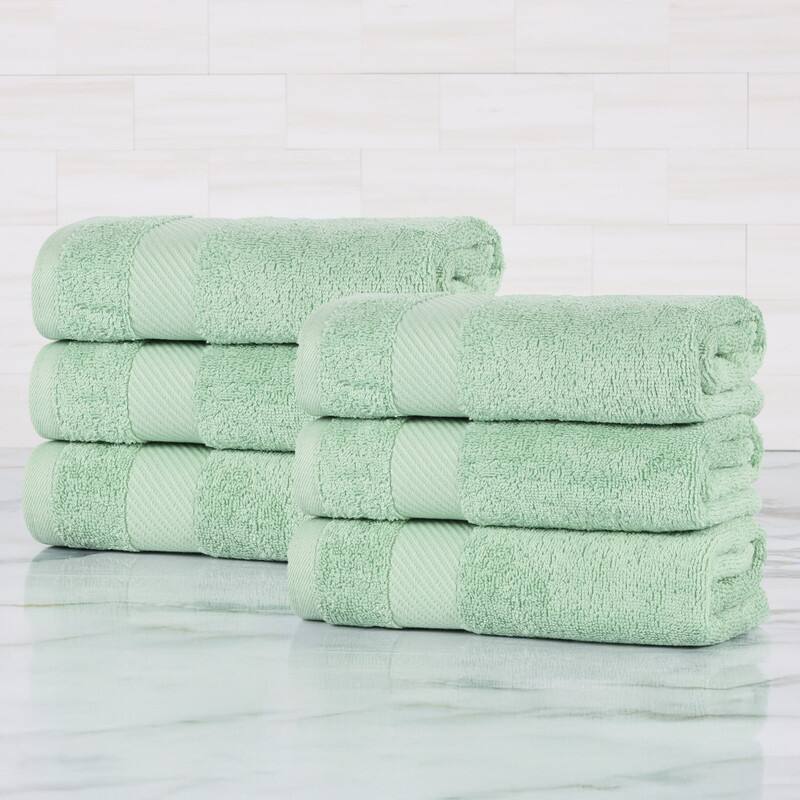 Superior Luxury Solid Highly Absorbent Egyptian Cotton Hand Towel - (Set of 6)