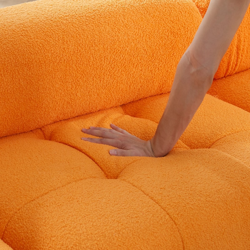 Modular Sectional Sofa, Button Tufted Designed and DIY Combination, L-Shaped Velvet Upholstered Couch with Reversible Ottoman