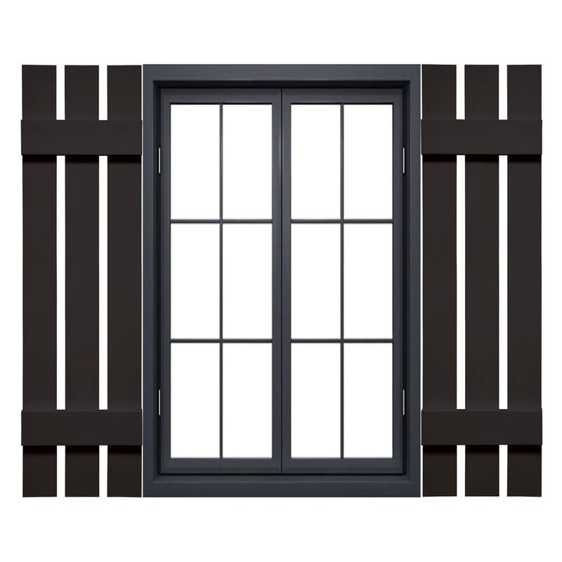 Mid-America Vinyl, Standard Size Three Board Spaced Shutters - 12"W x 71"H - 002 - Black