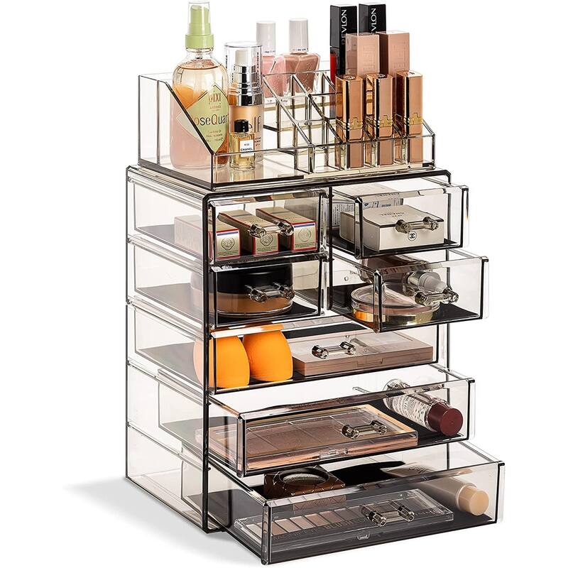 Sorbus Acrylic Cosmetic Makeup and Jewelry Storage Case Display