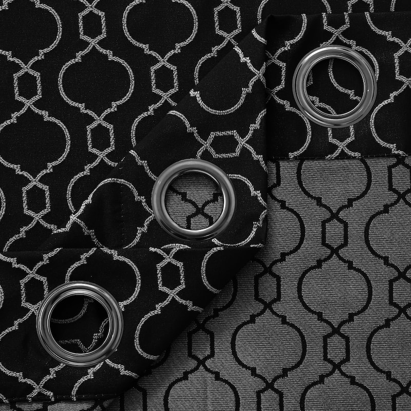 Deconovo Geometric Knitting Room Darkening Grommet Curtain(2 Panels)